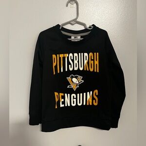 NHL Pittsburgh Penguins little Kids Black Fleece Pullover Sweatshirt Sz M (5-6)